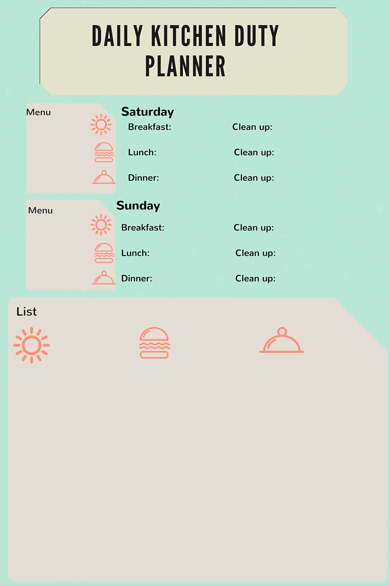 Meal Planner printable Page 2